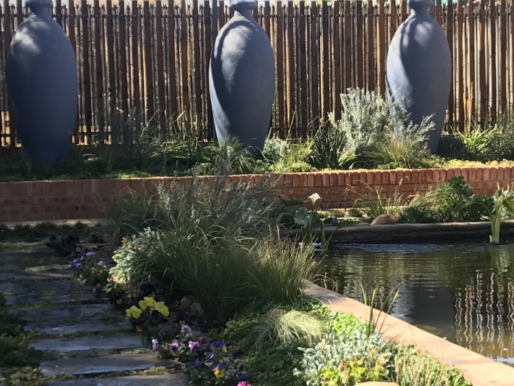 This stunning water-wise garden design becomes even more beautiful as plants grow and adds colour...